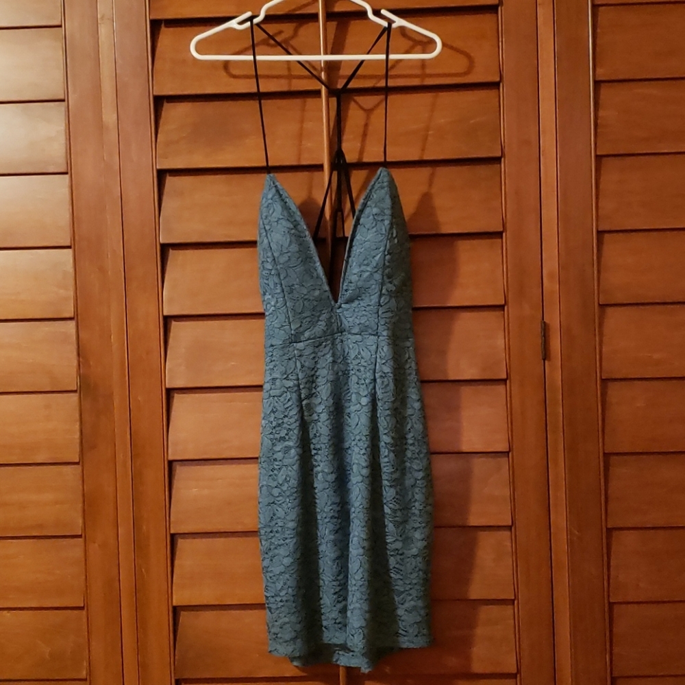 Trixxi blue lace bodycon cocktail dress
